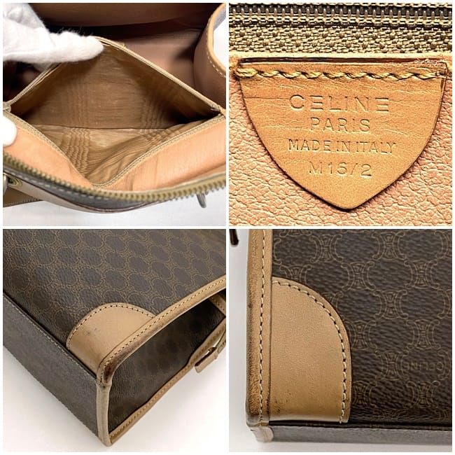 Celine Handbag Brown Macadam Tote Bag PVC Leather Preowned