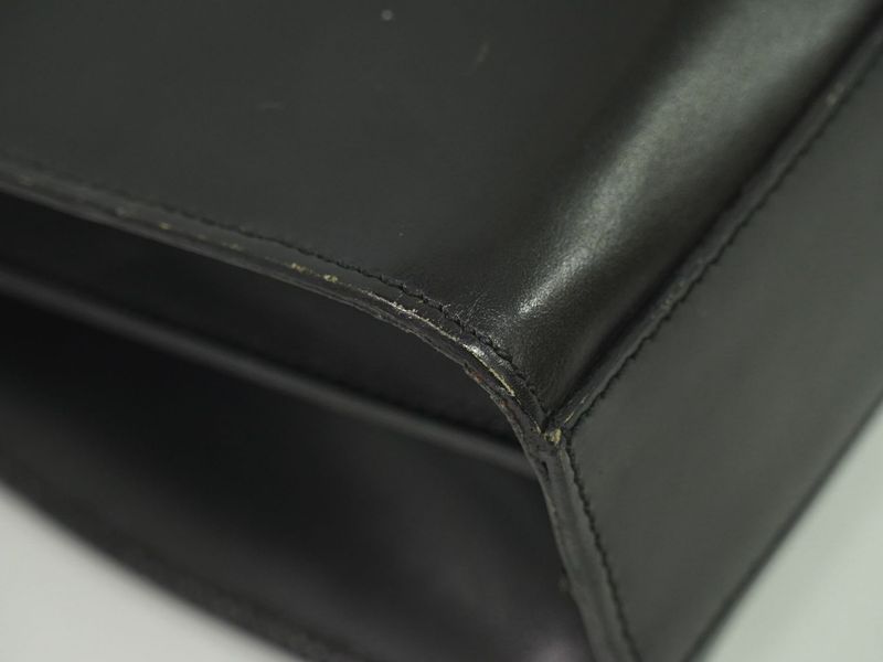 Authentic Celine Leather Handbag Black Bag Pre-owned [follow-up Discount