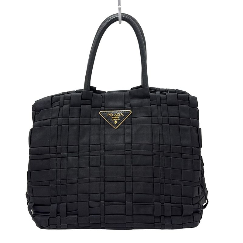 Prada Tote Bag - Black Braided Leather