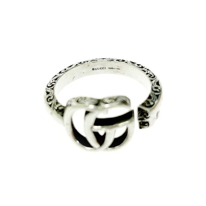 Gucci Silver Arabesque GG Engraved Edge Key Ring 5.6g 925 Engraved 394052 Ring