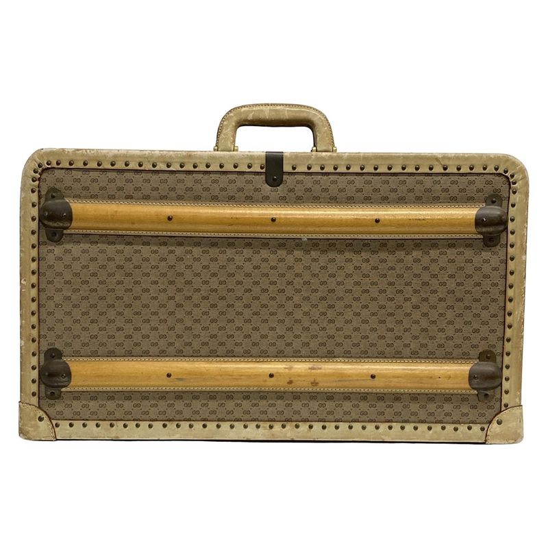Gucci Trunk Case Old Guccigg Pattern Beige X Brown X Dark Brown Lock Number