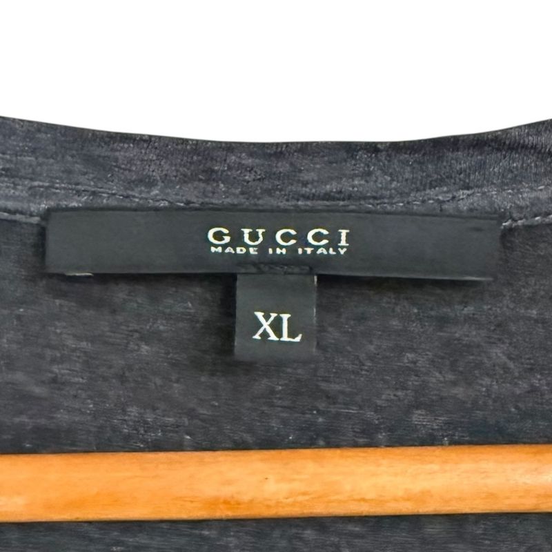 Gucci I Love You Short Sleeve T-Shirt Size XL Charcoal Gray Men's Used