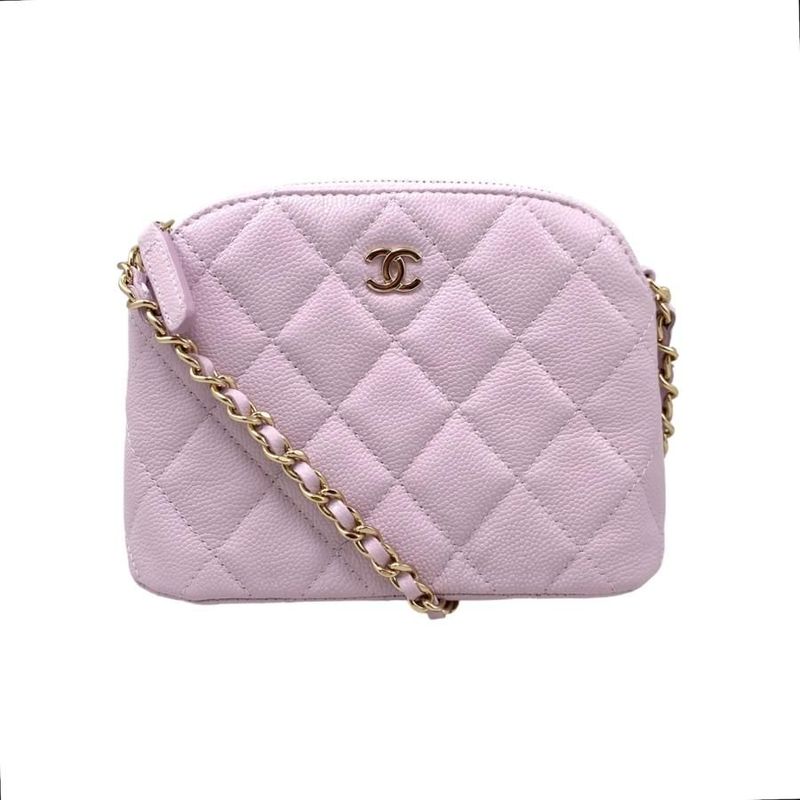 Chanel Shoulder Bag Mini Chain Wallet Ap4000 Matelasse Caviar Skin Coco Mark