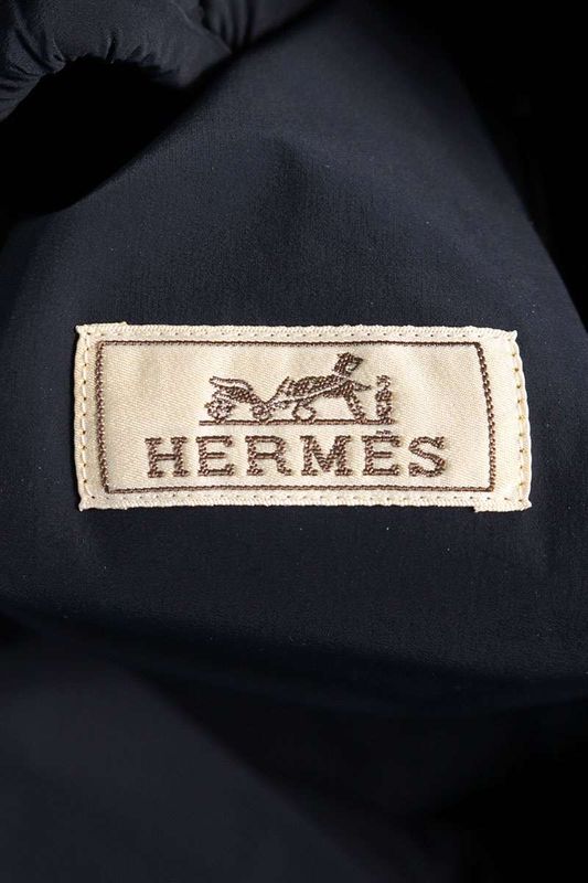 Hermes 23AW Checked Cotton Cashmere Kelp Coat Men's 44