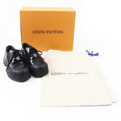 Louis Vuitton 2023 Ruby Line Lace-up Leather Shoes Black 38 With Box And