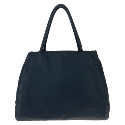 Prada Tessuto Triangle Logo Plate Black Silver Hardware Nylon Tote Bag Shoulder