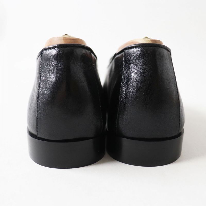 CHANEL 23A G45008 Coco Mark Shiny Calfskin Leather Loafers Black 36 1/2C With