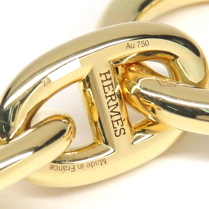 Hermes Bracelet Chaine D'ancre MM 15 Frames 750yg Yellow Gold 15 Links