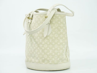 Authentic Louis Vuitton LV Bucket PM Monogram Mini Lin Shoulder Bag Tote Bag