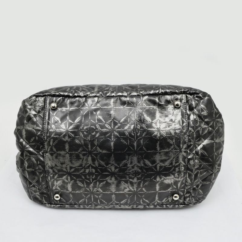 Chanel Nylon Chain Tote Bag Silver Hardware Quilted Women's