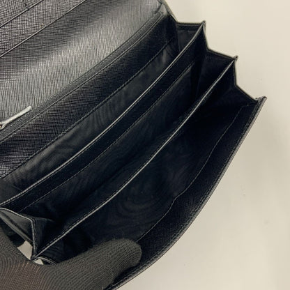 Prada Saffiano Long Wallet Black