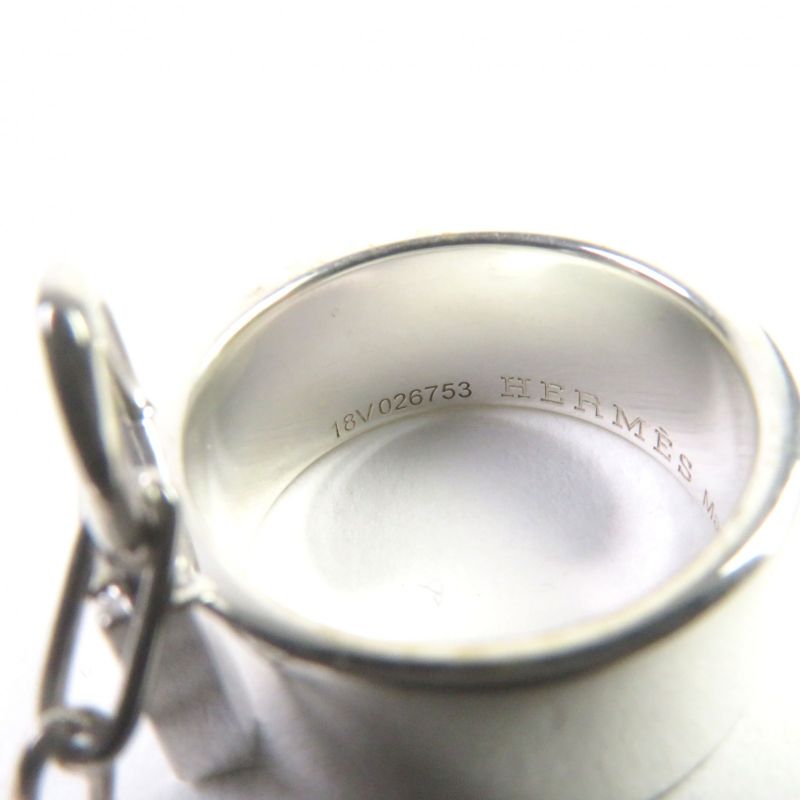 Hermes Alfa Kelly Ag925 Clochette Cadenas Double Ring - Ring Accessory Silver