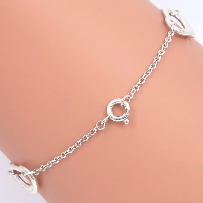 Tiffany & Co Open Heart 3P Elsa Peretti Silver 925 Ladies 3.0g Bracelet