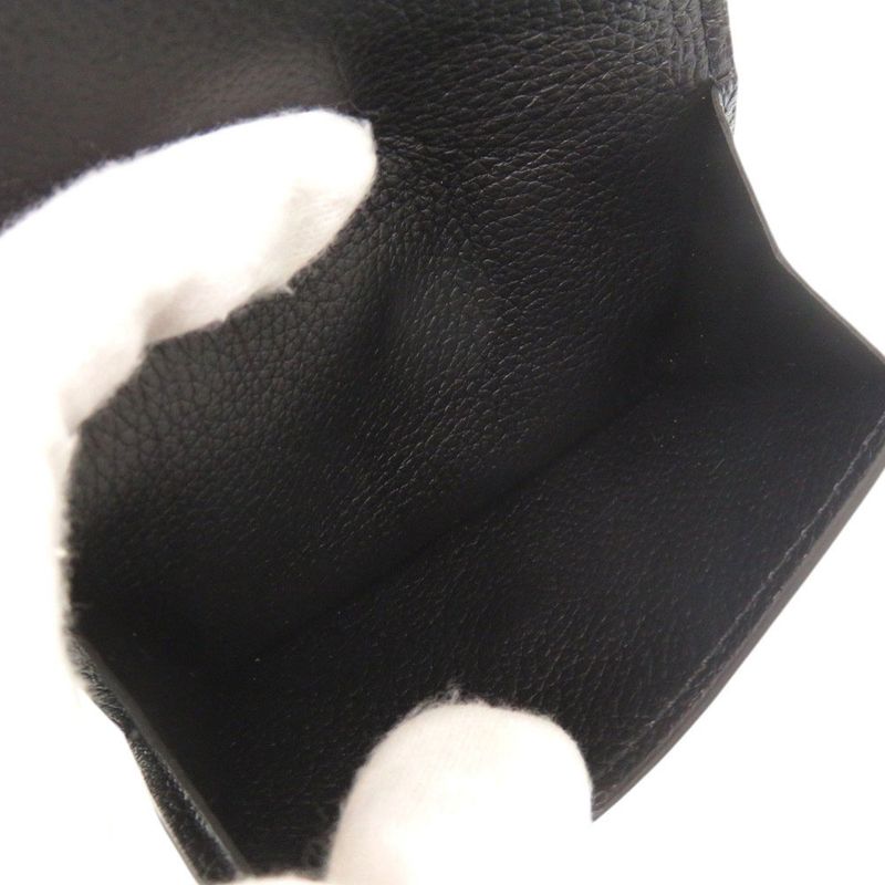 Louis Vuitton Portefeuille Lock Mini M63921 Calf Leather Noir Black Trifold