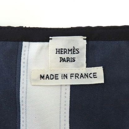 Hermes Sleeveless Tops Silk Belt Pattern 36 Navy-black Ladies Apparel