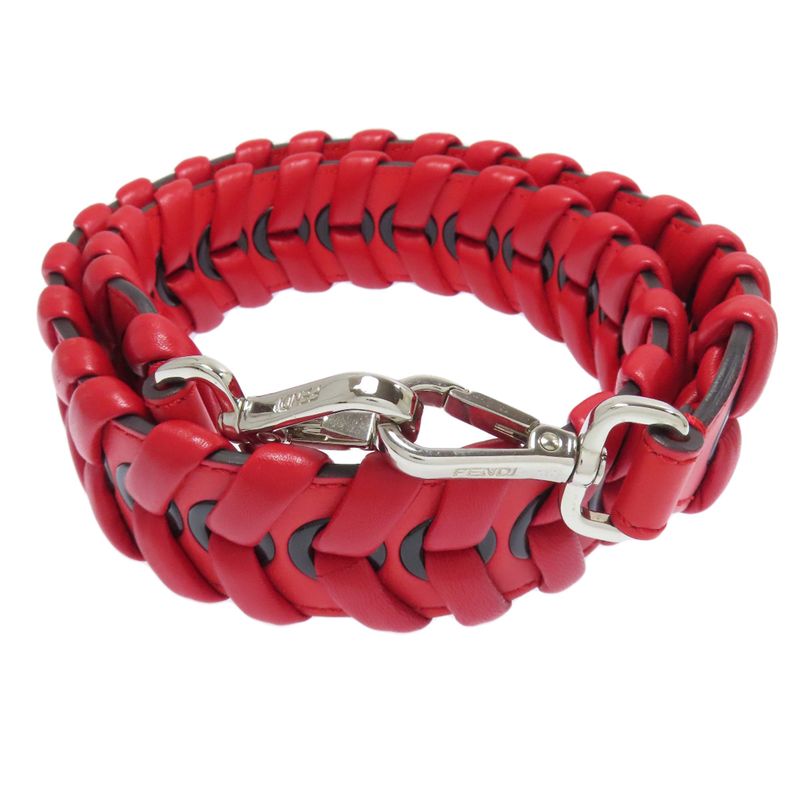 Fendi Logo Braided Shoulder Strap Calf Women