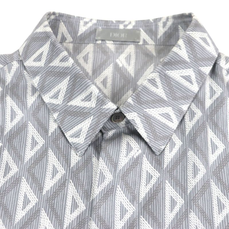 DIOR 19c545a5797 CD Diamond Twill Silk Shirt 100% Silk Wing Tailoring Logo