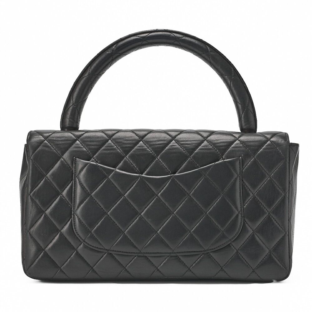 Chanel Handbag Matelasse Coco Top Handle Flap Bag Lambskin Black Gold