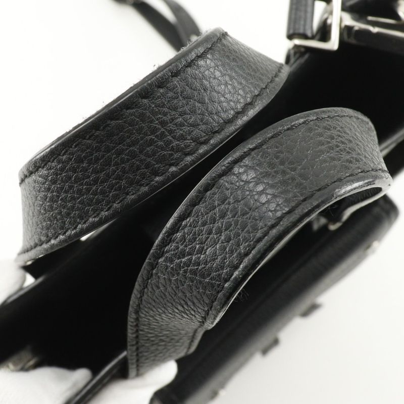 [dior] Christian Dior Saddle Mini Tote 2WAY Shoulder Bag Calf Black Ladies