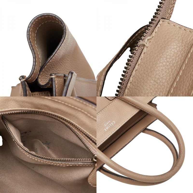 Celine Luggage Micro Shopper Beige Leather Women's Celine