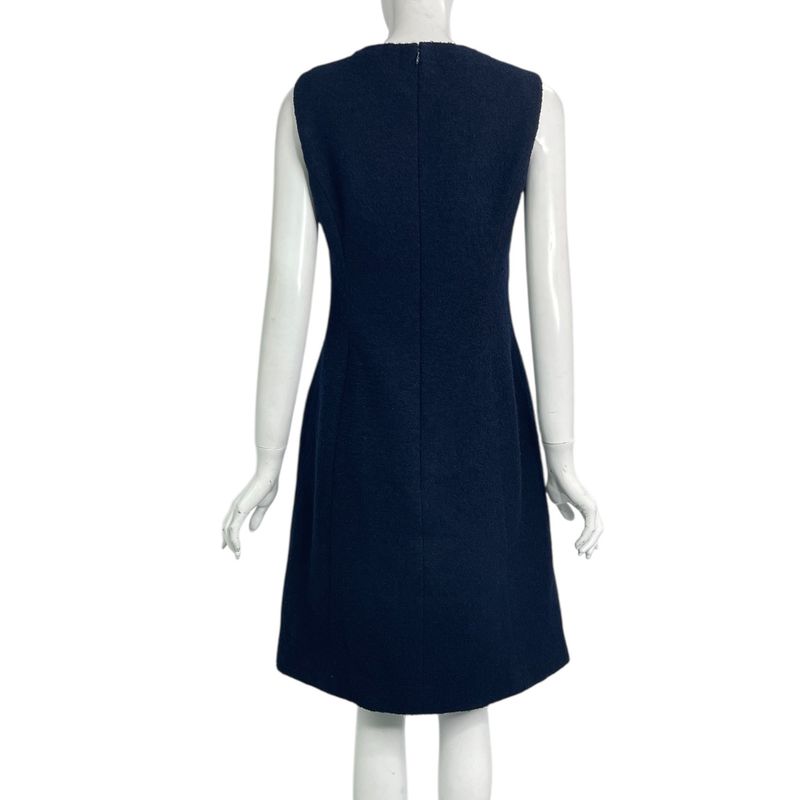 Chanel 96P Coco Button Setup Jacket Dress Wool Navy Size 40