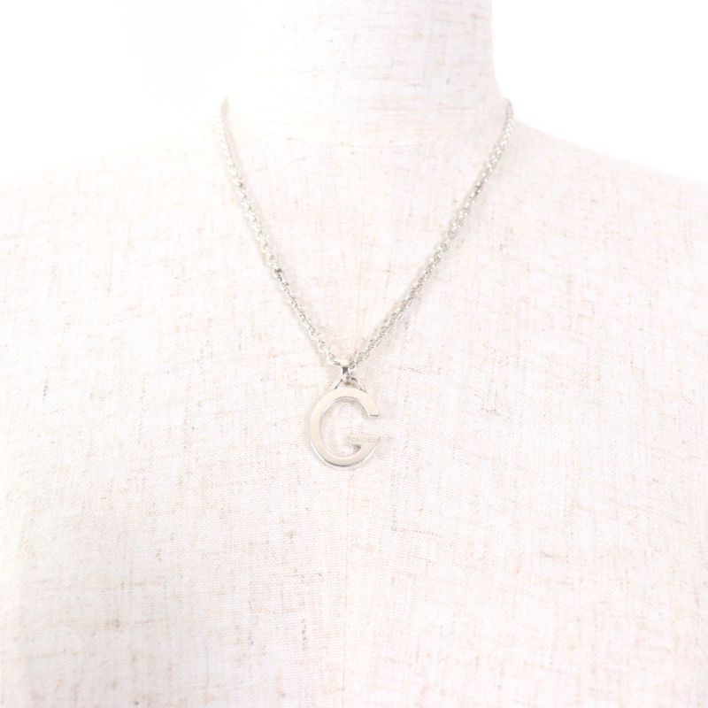 Gucci 233936 G Logo Pendant Necklace Accessory Ag925 Silver Made