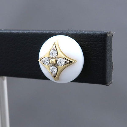 Louis Vuitton Color Blossom Diamond Earrings / White Agate