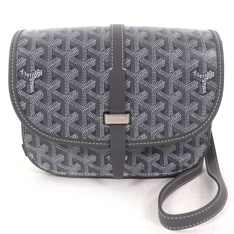 Goyard Ap111696 Belvedere PM Logo Hardware Allover Flap Shoulder Bag Grayish