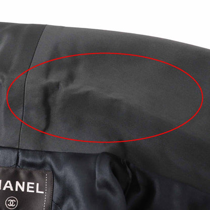 CHANEL P60011 Cotton Partially Lined Silk Coco Mark Buttons Total Pattern Shawl