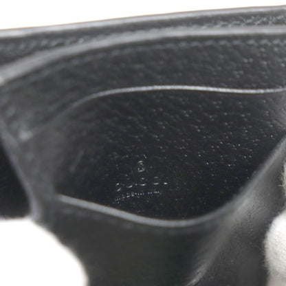 Gucci 657589 Leather GG Marmont Business Card Holder Card Case Black Gold