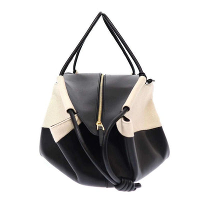 Loewe Paseo Bag XL Paseo Bag Shiny Napa Calf and Canvas Black White