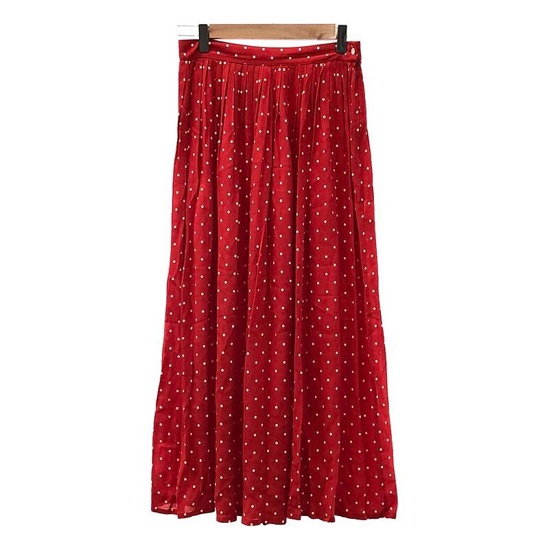 Celine | By Hedi Slimane Edith Liman Dot Print Georgette Pleated Skirt | 36 |