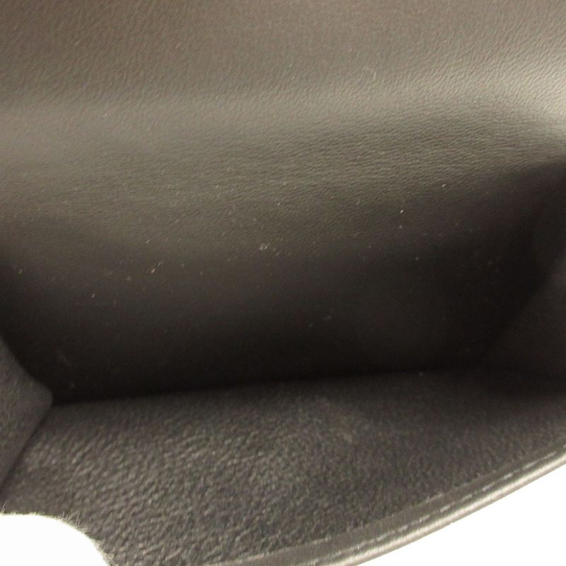 Bottega Veneta Intrecciato Compact Wallet Leather Black Gray Trifold Wallet