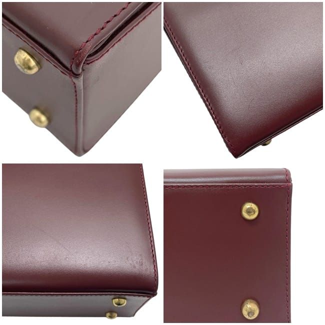Cartier Handbag Bordeaux Must Excellent Condition Leather Preowned Cartier