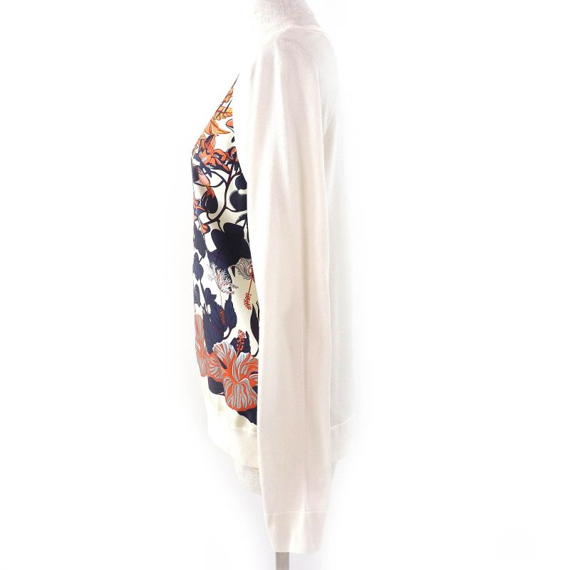 Hermes Silk Cotton Flamingo Party Twill Raine Crewneck Long Sleeve Pullover