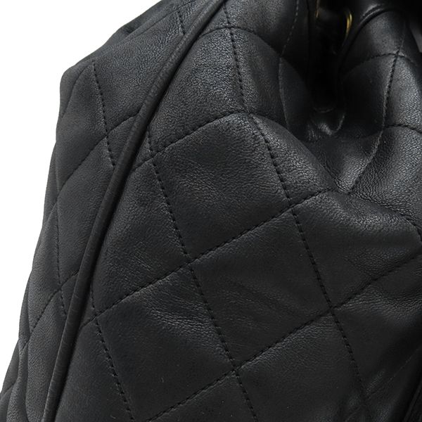 Chanel Backpack Daypack Matelasse Chain Backpack Sac Lambskin Black Gold