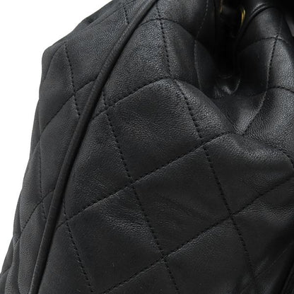 Chanel Backpack Daypack Matelasse Chain Backpack Sac Lambskin Black Gold