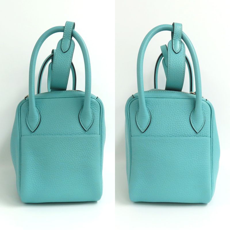Hermes Lindy 26 Blue Heart Taurillon Clemence Handbag Shoulder - T