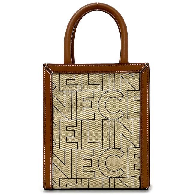 Celine 2way Bag Mini Vertical Cabas Beige Brown