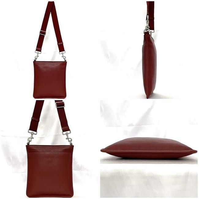 Loewe Shoulder Bag Red Anagram Excellent Condition Leather Preowned 261501