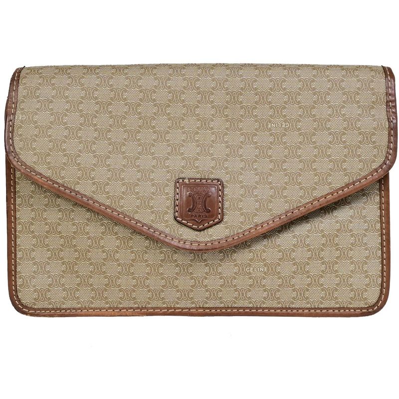 Celine Macadam Second Bag Clutch Bag Beige 01bs111