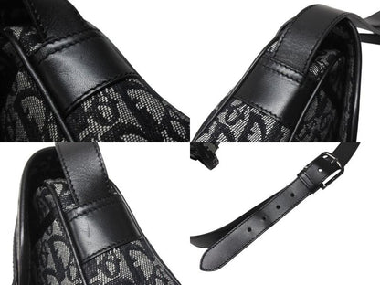 Dior Shoulder Bag Trotter Canvas Leather Black Galliano — view 5