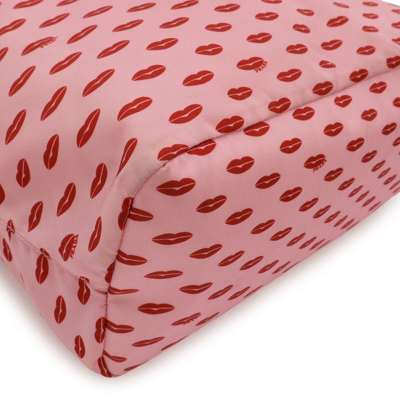 Prada Triangle Logo Lip Pattern Lip Tote Bag 2WAY Shoulder Bag Shoulder Nylon