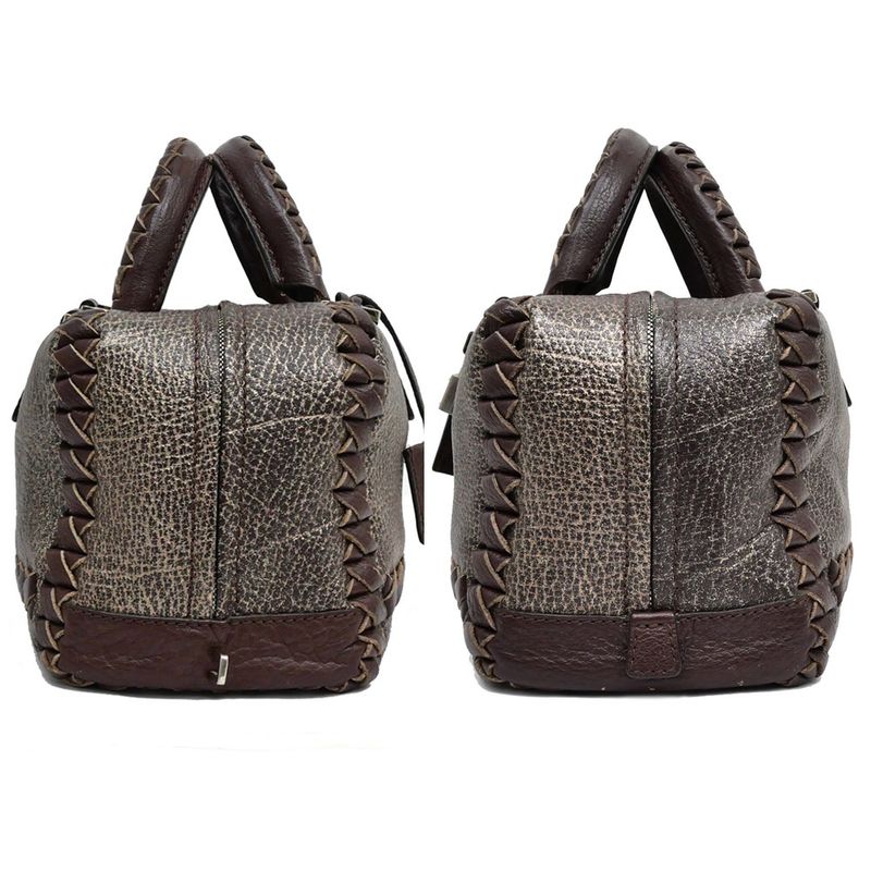 Loewe Amazona 28 Handbag Metallic Bronze Brown Silver-hardware Anagram