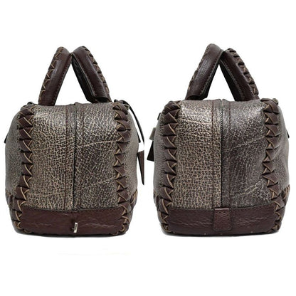 Loewe Amazona 28 Handbag Metallic Bronze Brown Silver-hardware Anagram
