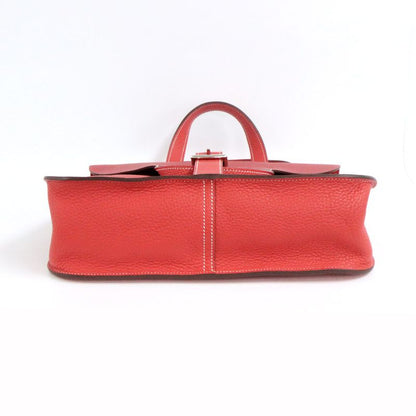 Hermes Alzan 31 Taurillon Clemence Rouge Tomato Vermillion Silver
