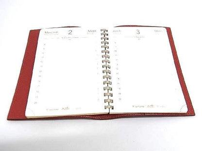 Hermes Agenda PM Chevre Silver Hardware Notebook Cabas Schedule