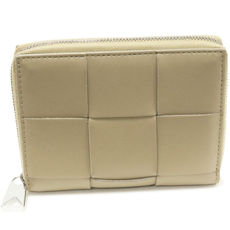 Bottega Veneta Round Zipper Bifold Billfold Without Coin Purse Maxi Intrecciato
