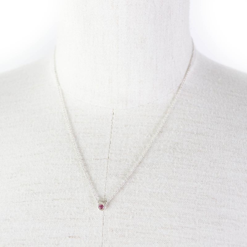Tiffany & Co Color Visa Yard Ag925 Pink Sapphire Necklace Pink