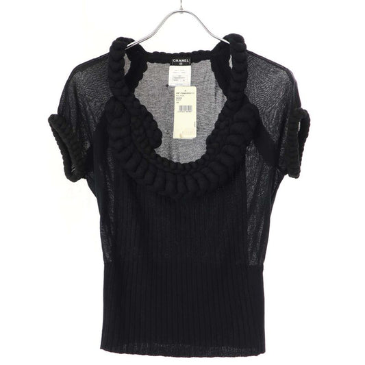 Chanel 09ss Rope Design Pullover Top P35683k02111 Black 38